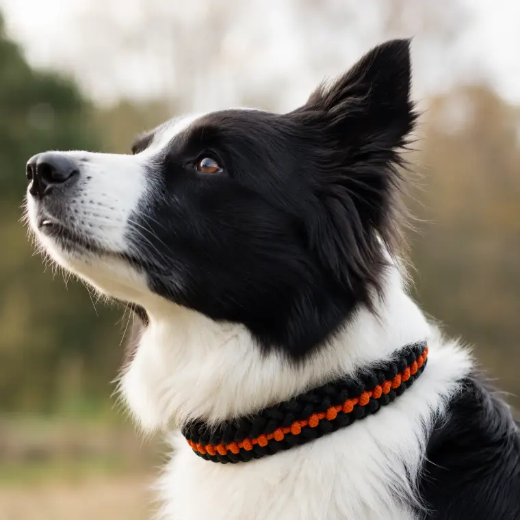 Chien portant un collier en corde marine Orange Ultra