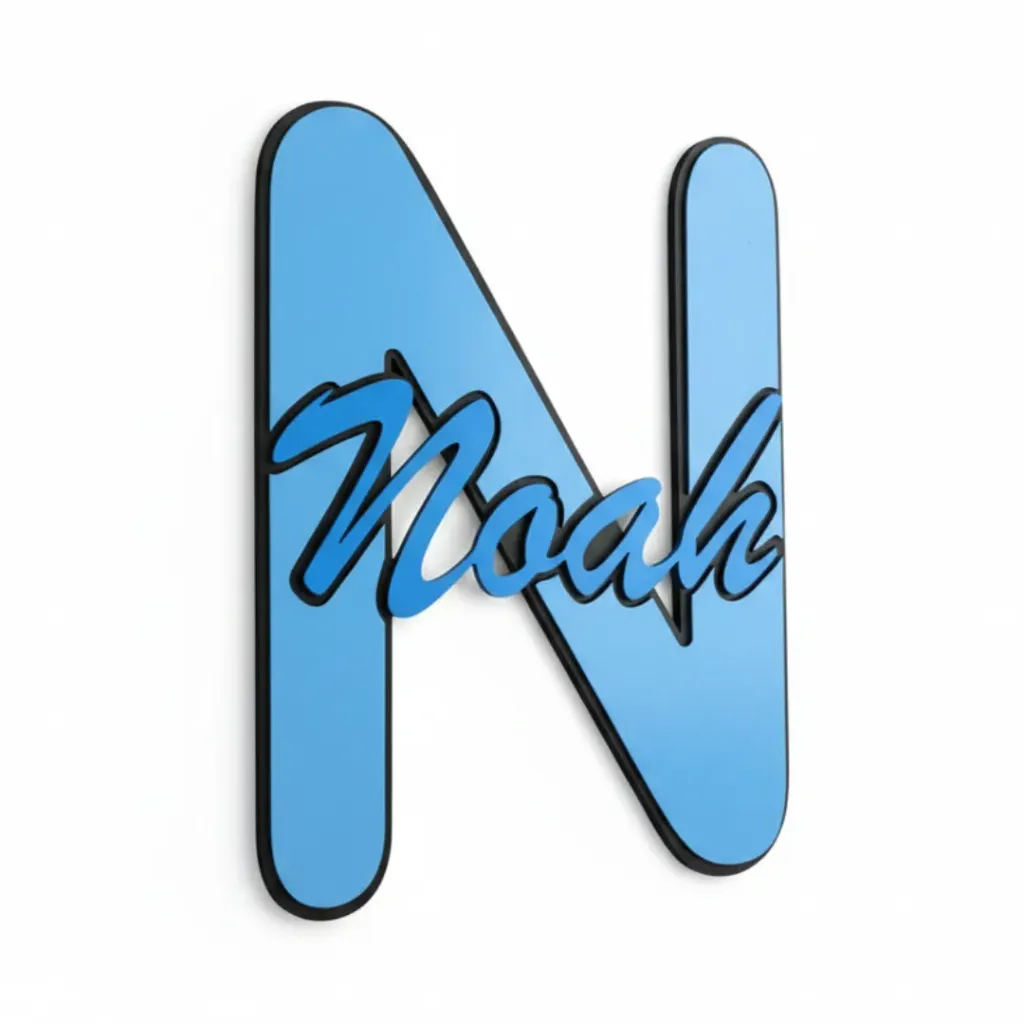 Lettre mural prénom (Naturel (couleur bois), Naturel (couleur bois), M - 210 x 280 mm)