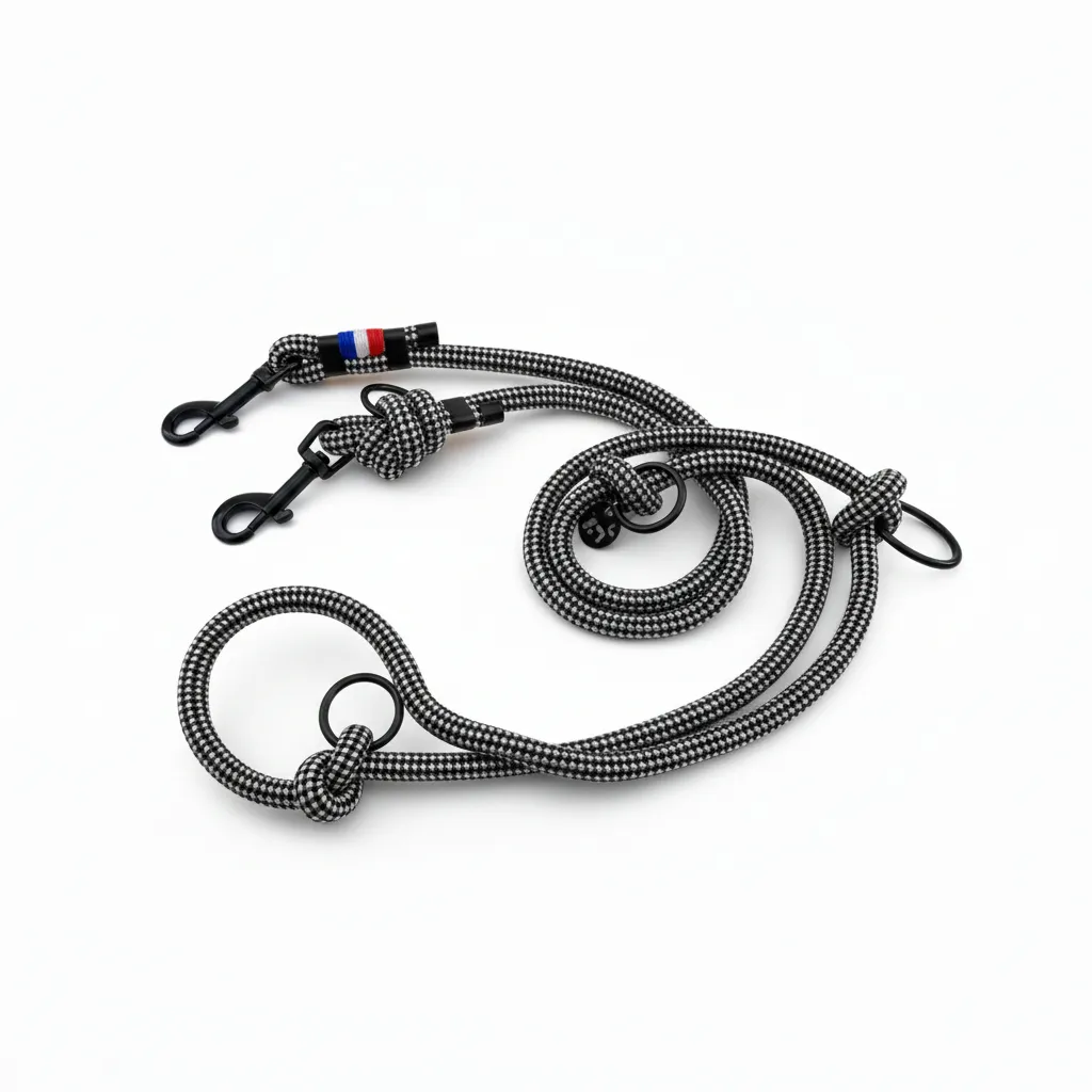 Laisse Multiposition - Terre d'Ombre (2 mètres, Noir, Noir, Noir)