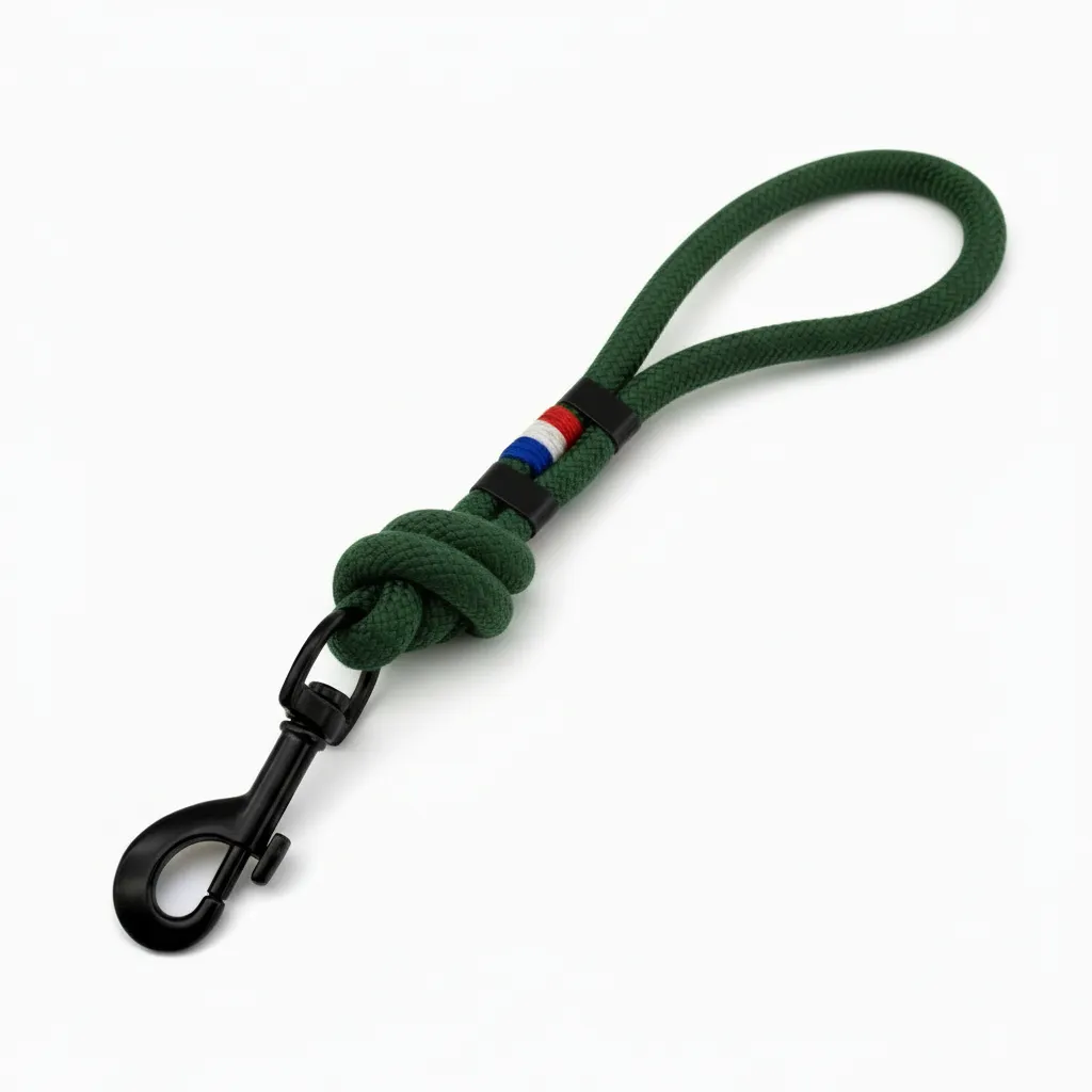 Poignée en corde - Vert Forêt (Noir, Noir)