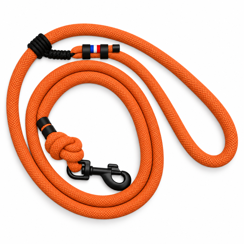 Laisse Réglable - Orange Ultra (1 mètres à 1,8 mètre, Noir)