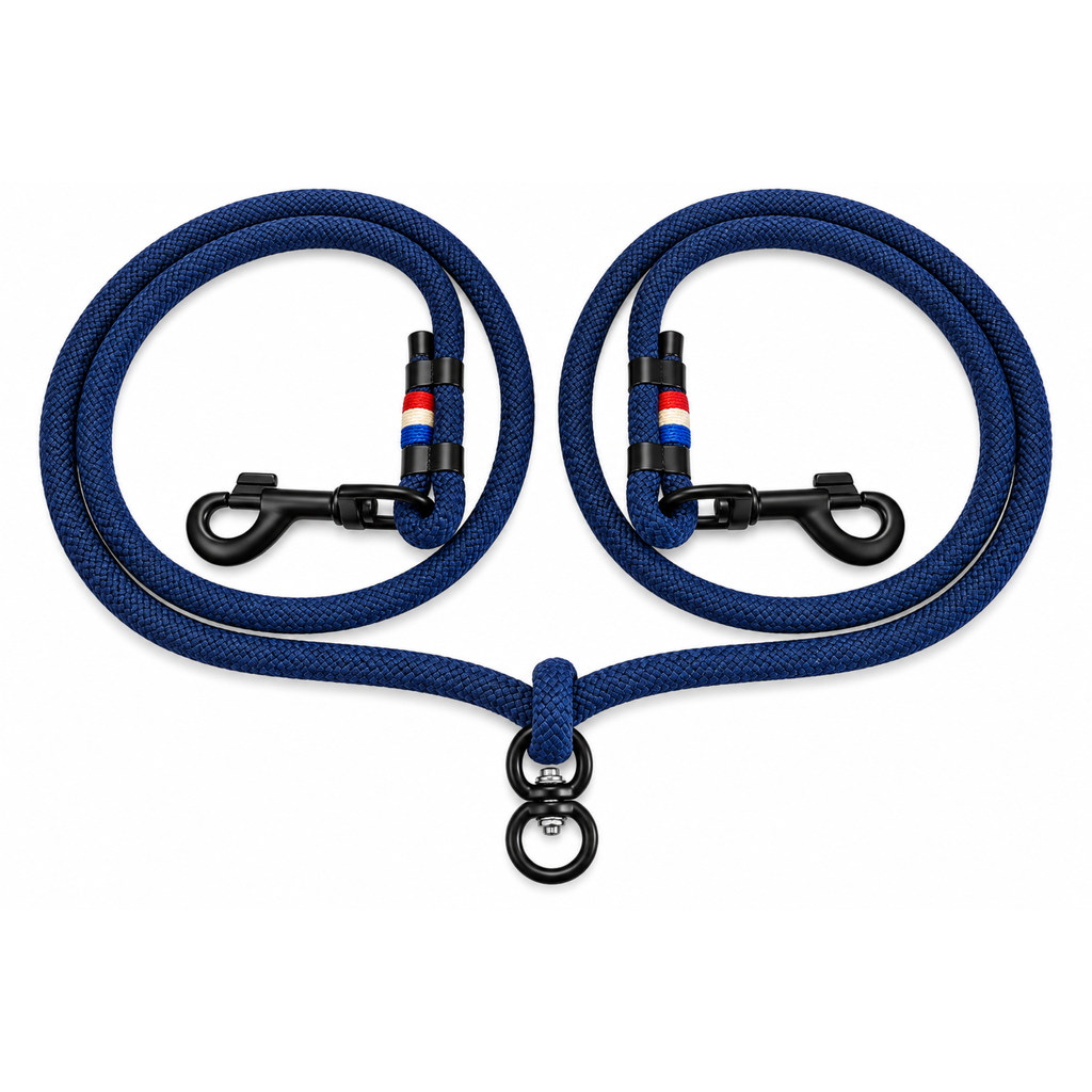 Laisse Double - Marine profond