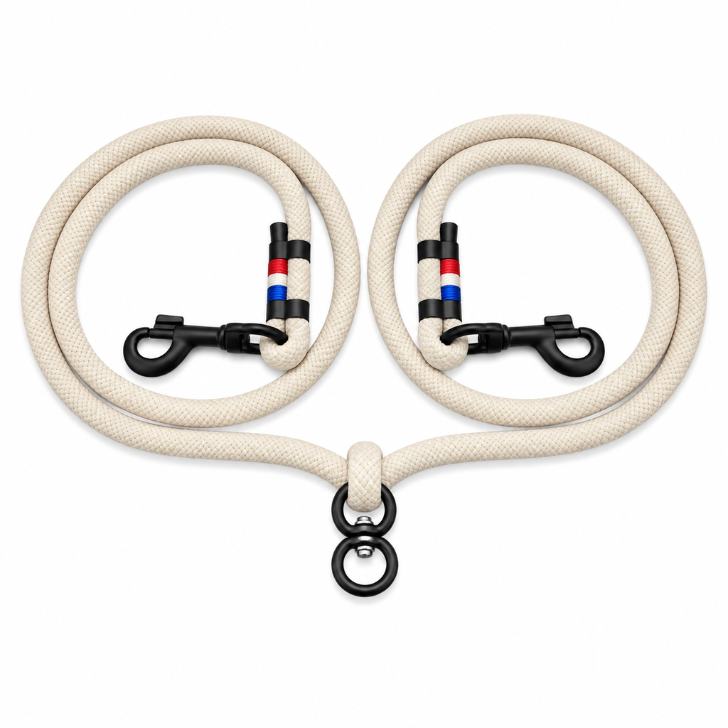 Laisse Double - Crème Vanille