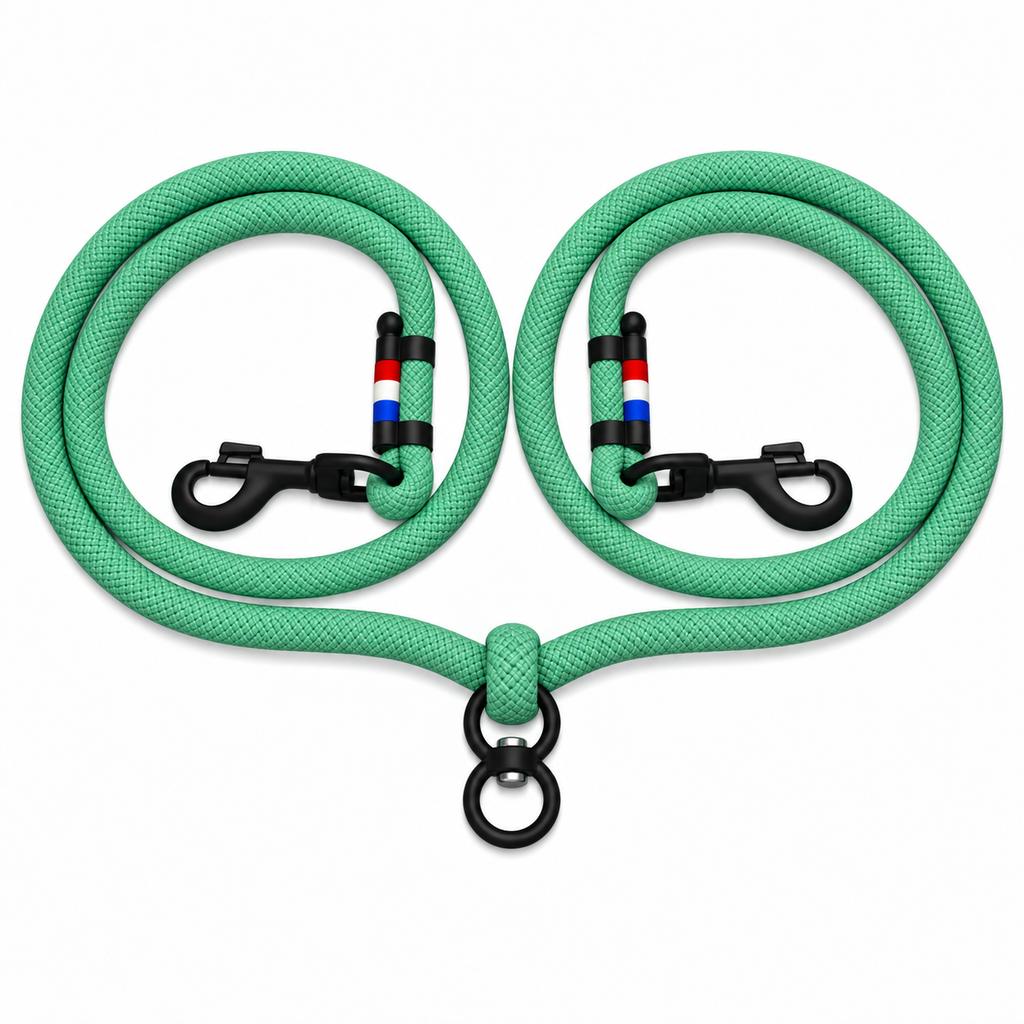 Laisse Double - Vert Glacial