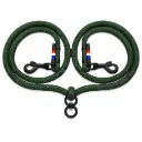 Laisse double pour chiens en corde marine
