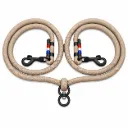 Laisse double pour chiens en corde marine