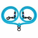 Laisse double pour chiens en corde marine