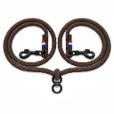 Laisse double pour chiens en corde marine
