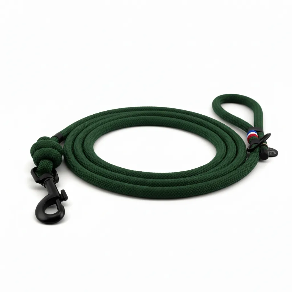 Laisse - Vert Forêt (1 mètre - éducation, Noir, Noir)