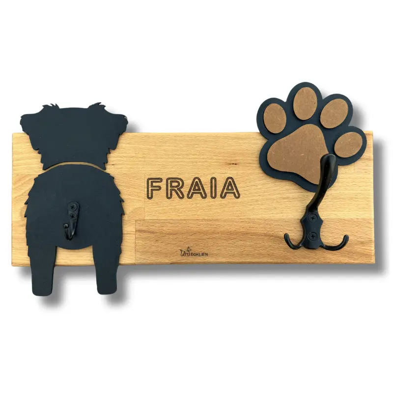 Porte-laisse - silhouette et patte (Naturel)