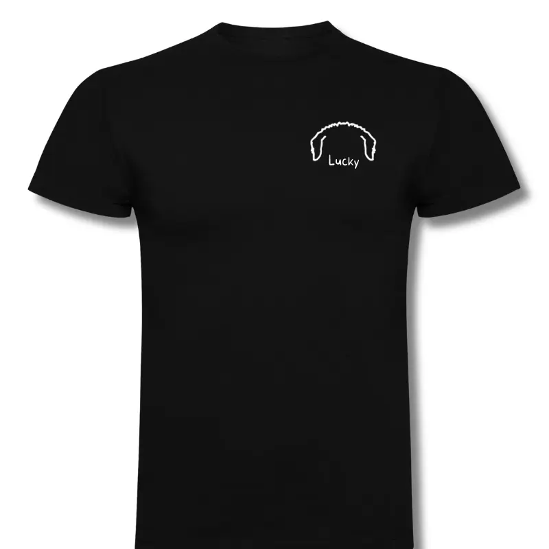 T-shirt noir - Oreilles de chien (XS, Blanc)