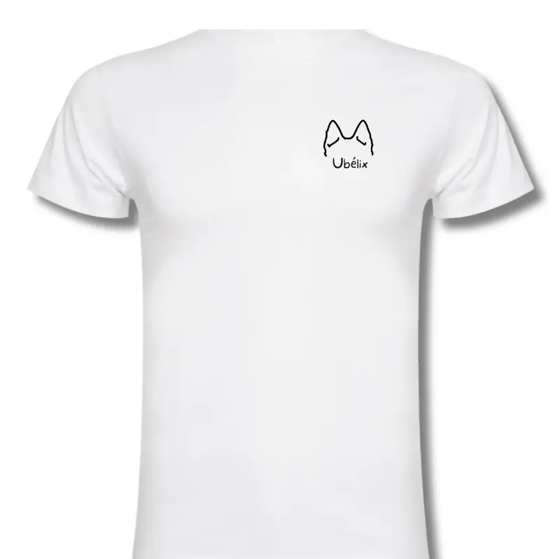 T-shirt blanc - Oreilles de chien (XS, Noir)