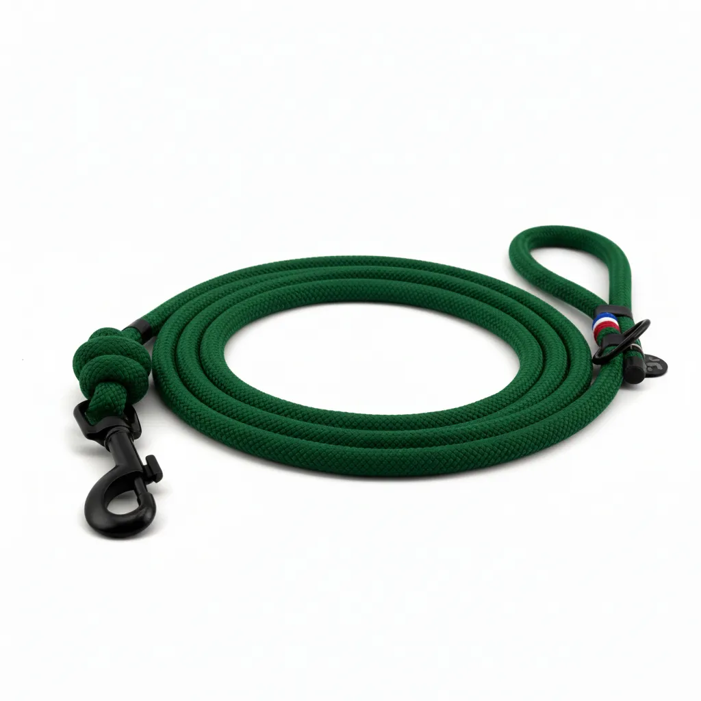 Laisse - Vert Royal (1 mètre - éducation, Noir, Noir)